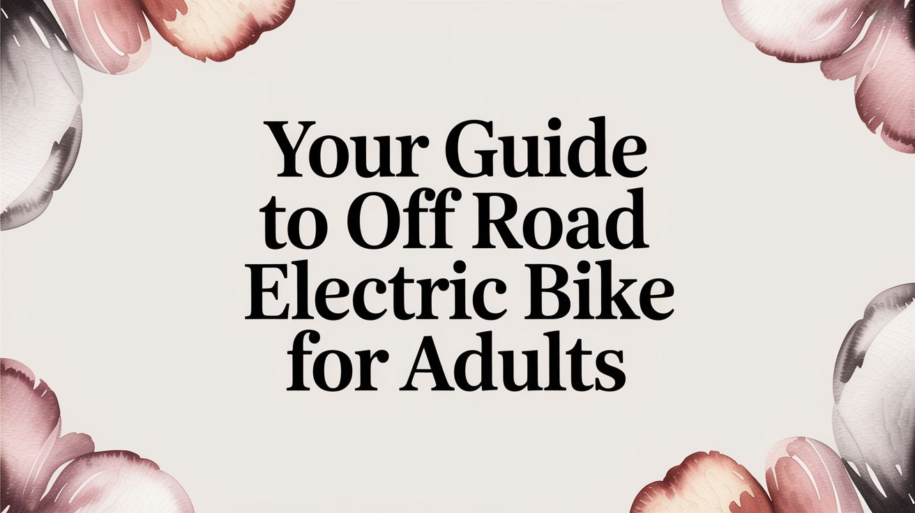 Your Guide to Off Road Electric Bike for Adults